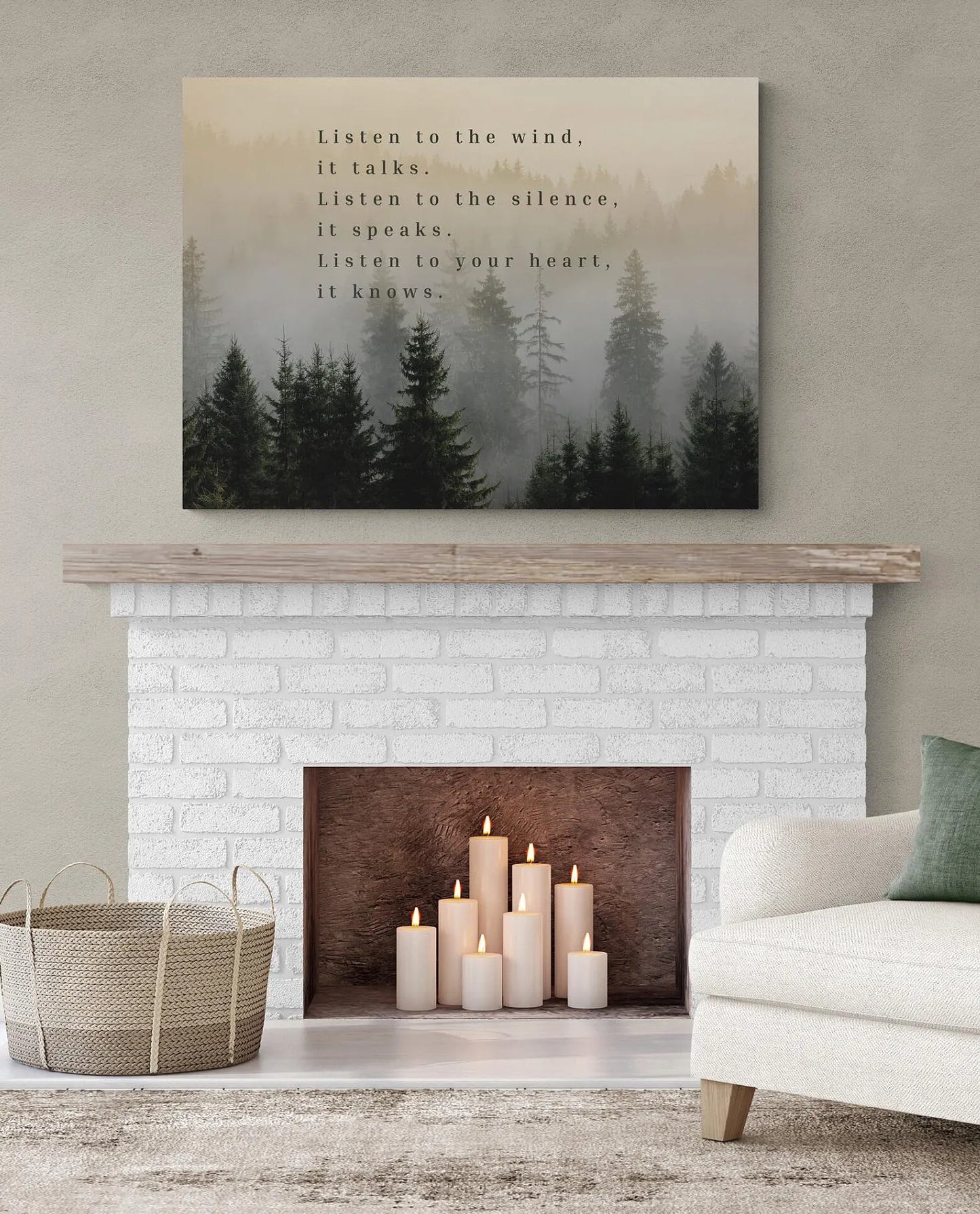 Listen to the Wind It Talks Native American Blessing Inspirational Wall Art Canvas Native American Quote Poem Nature Pacific Northwest Art