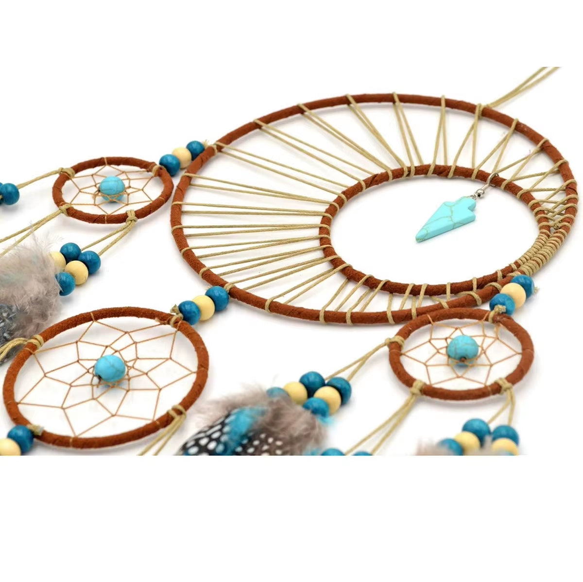 Handmade Indian Style Dreamcatcher Wind Chime - Boho Forest Decor for Bedroom/Wedding Gift