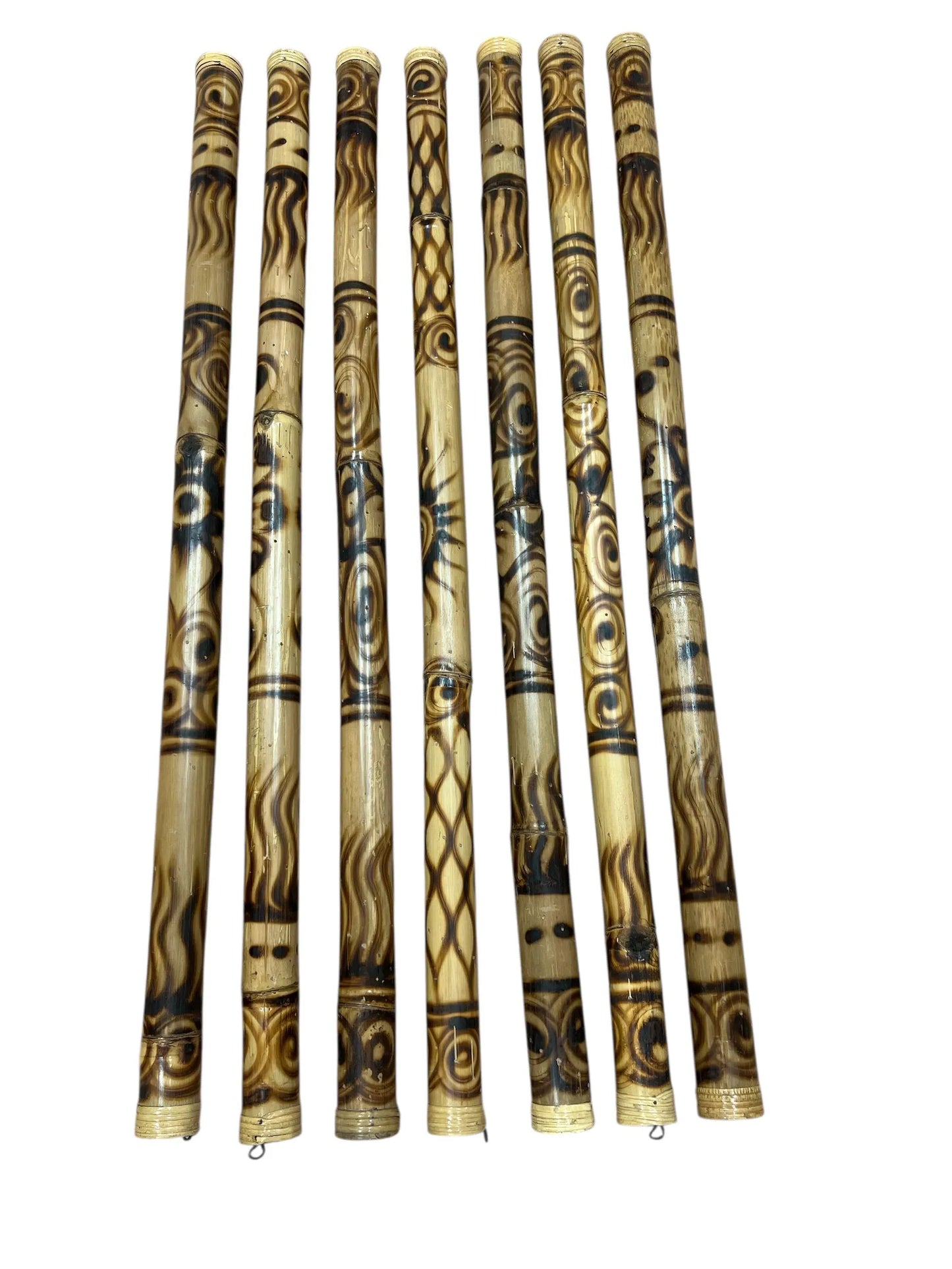 Terre Bamboo Rain Stick, Rain Maker 24" 32" 40" 48" 59" Painted, Burned, Cave or Maori Design