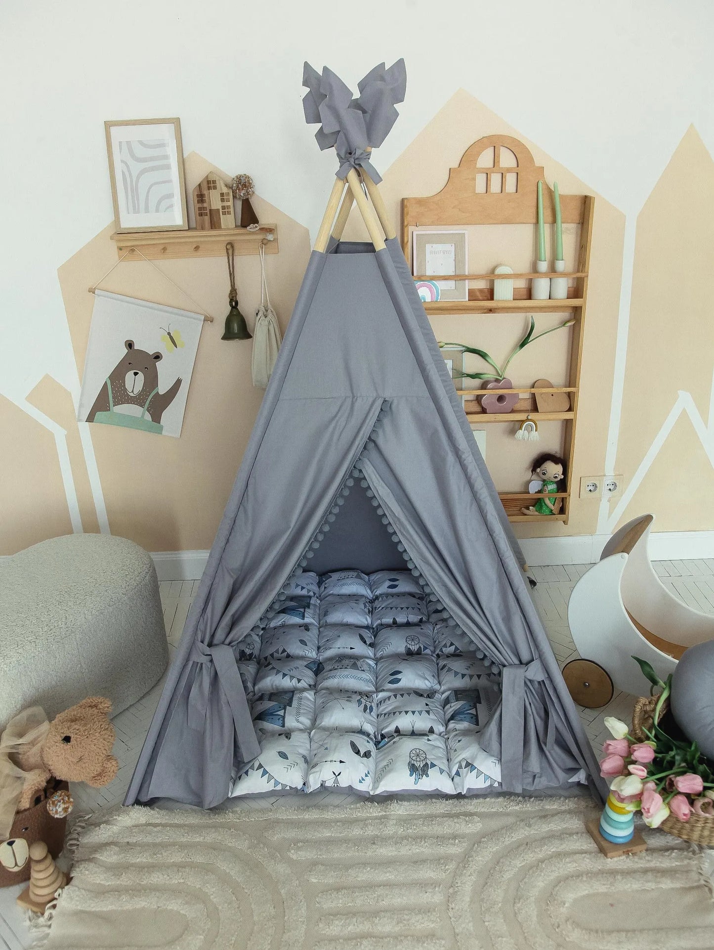 Wigwam, Play Tent, Kids Tent, Child'S Teepee, Teepee Tent, Fabric Playhouse, Indoor Tent, Outdoor Play Tent, Boho Tent, Adventure Tent, Todd