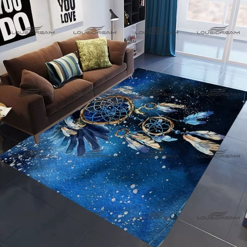 Dream Catcher Art Deco Carpet Square Flannel Divination Floor Mats Retro Indian Home Living Room Rugs Bedroom Carpet