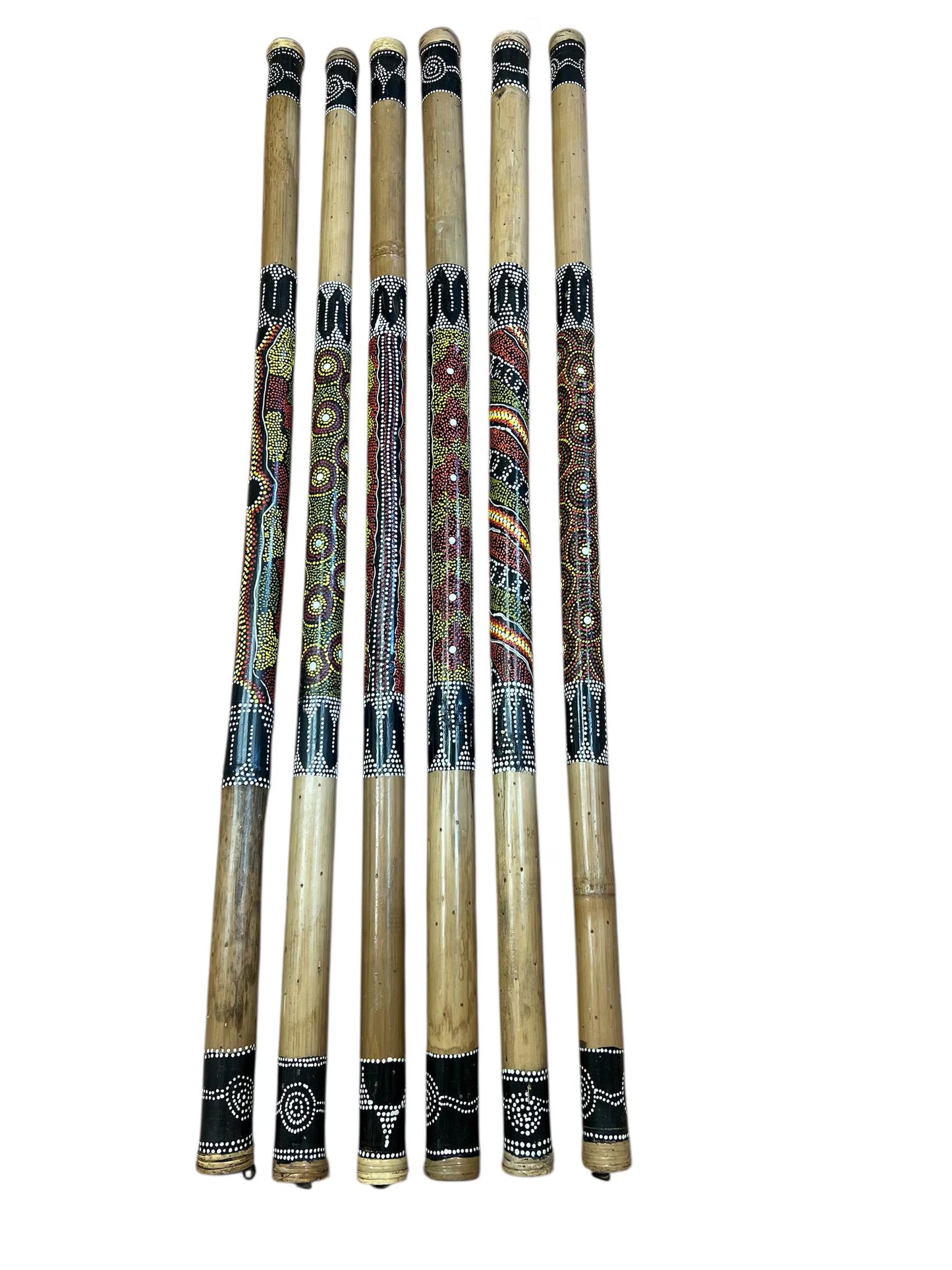 Terre Bamboo Rain Stick, Rain Maker 24" 32" 40" 48" 59" Painted, Burned, Cave or Maori Design