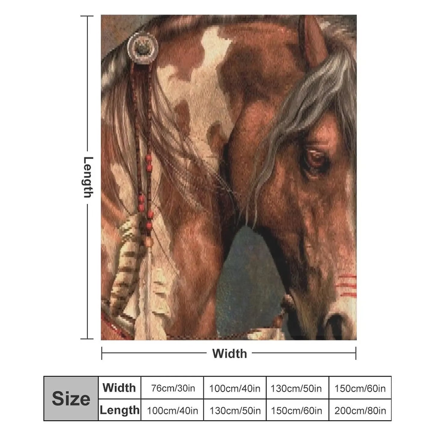 War Horse - Native American Painted Horse Throw Blanket Sleeping Bag Camping Summer Beddings Thermal Blankets