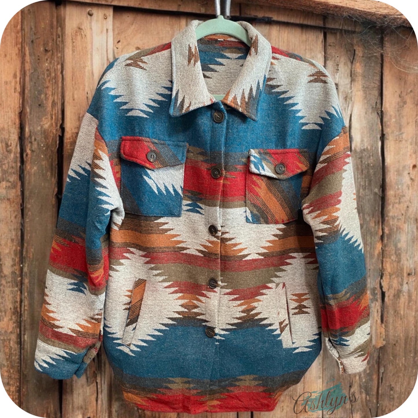 Tribal Aztec Print Jacket: Women'S Relaxed Fit with Pockets-Outerwear