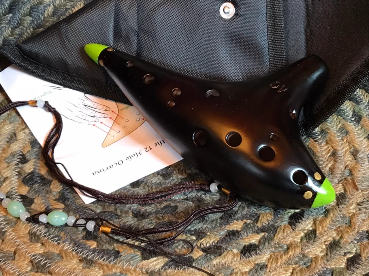 Hand-Decorated Ceramic Ocarina - Chrysalis Design