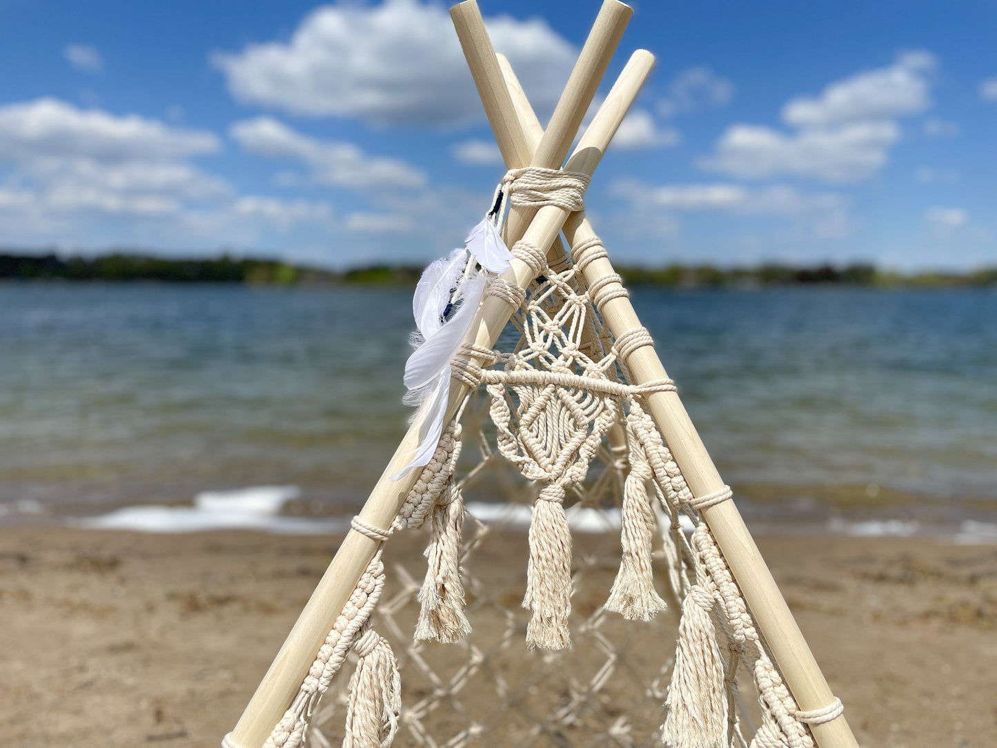 Boho Macramé Teepee Tent. Kids Wigwam. Boho Photo Prop. Photography Prop. Bohemian First Birthday Decor.