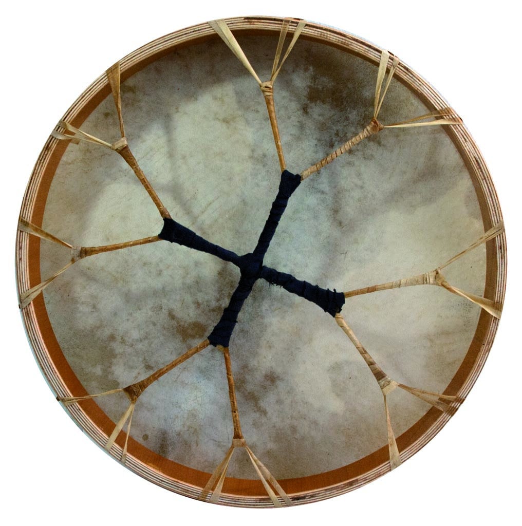 Terre Shaman Drum round 12" 16" 20" 24" with Goat Skin, Frame Drum, Handmade