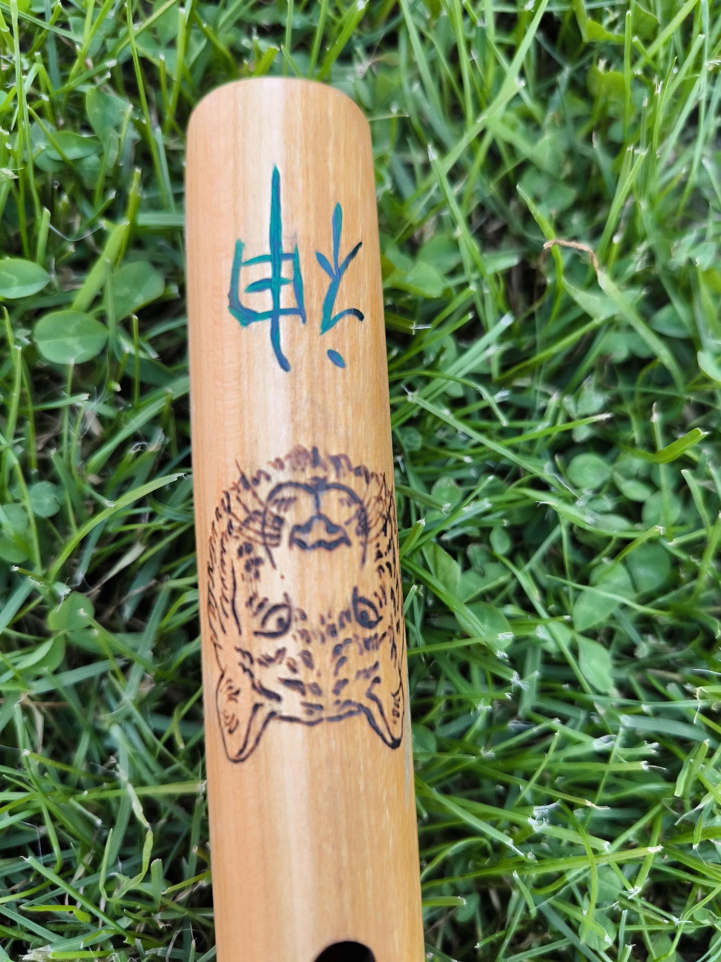 Handmade Cherry Wood Native Flute: G Key, 432Hz, Peridot Inlay