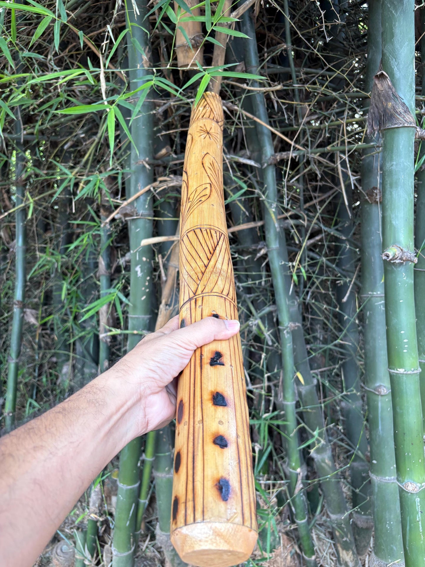 Handmade Bamboo Rainstick: Tribal Art Sound Instrument, Boho Decor (80Cm