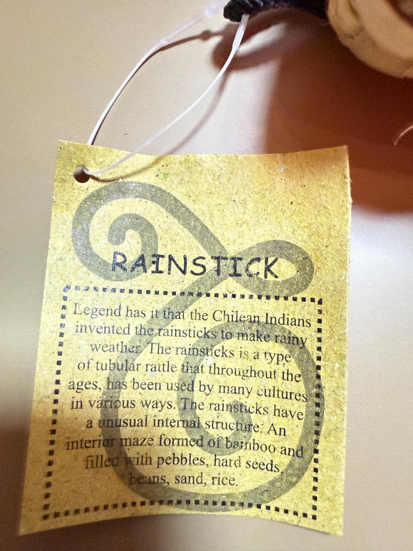 Hand-Painted Bamboo Rainstick: Indonesian Sound Healing Instrument