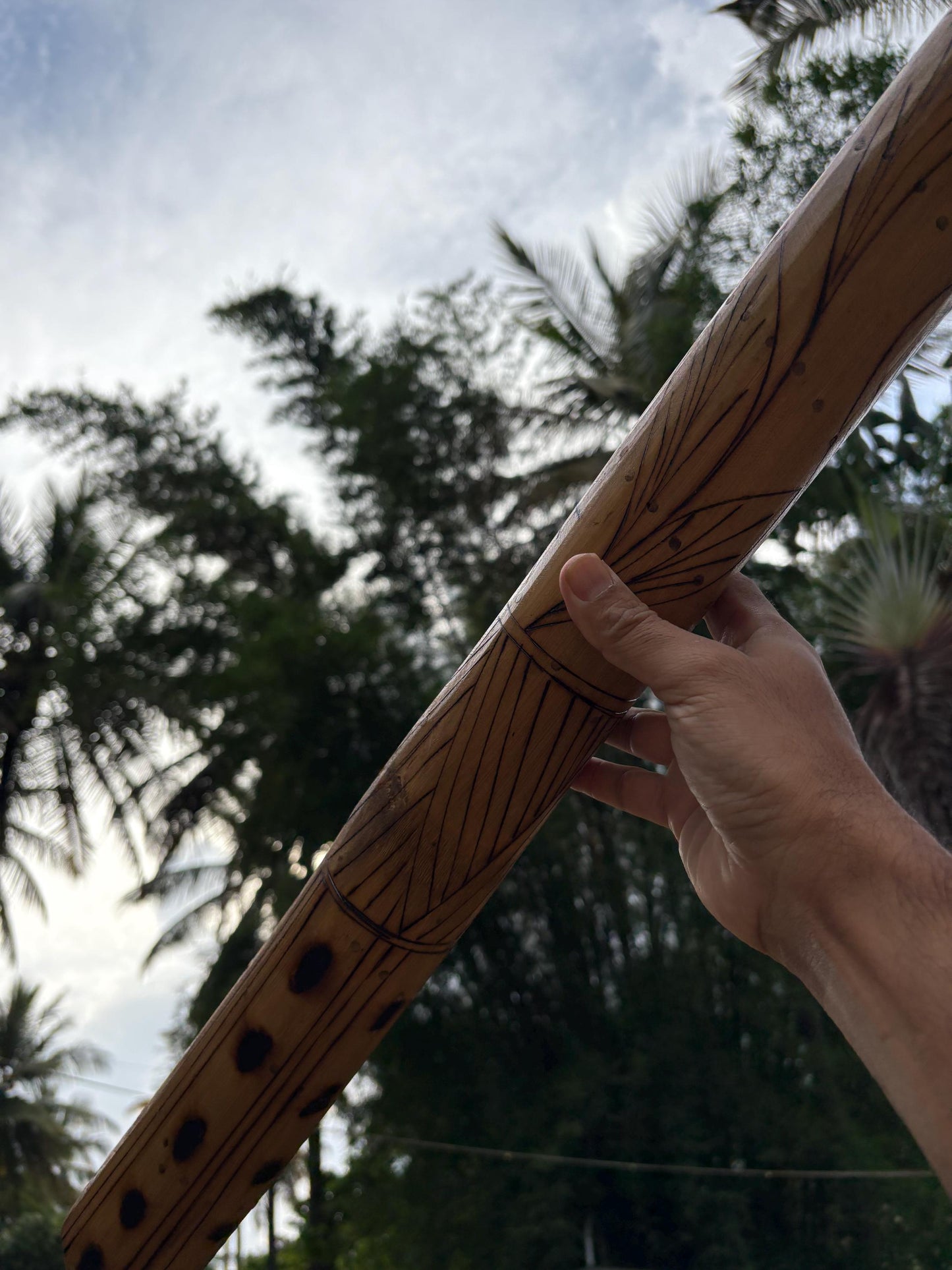 Handmade Bamboo Rainstick: Tribal Art Sound Instrument, Boho Decor (80Cm