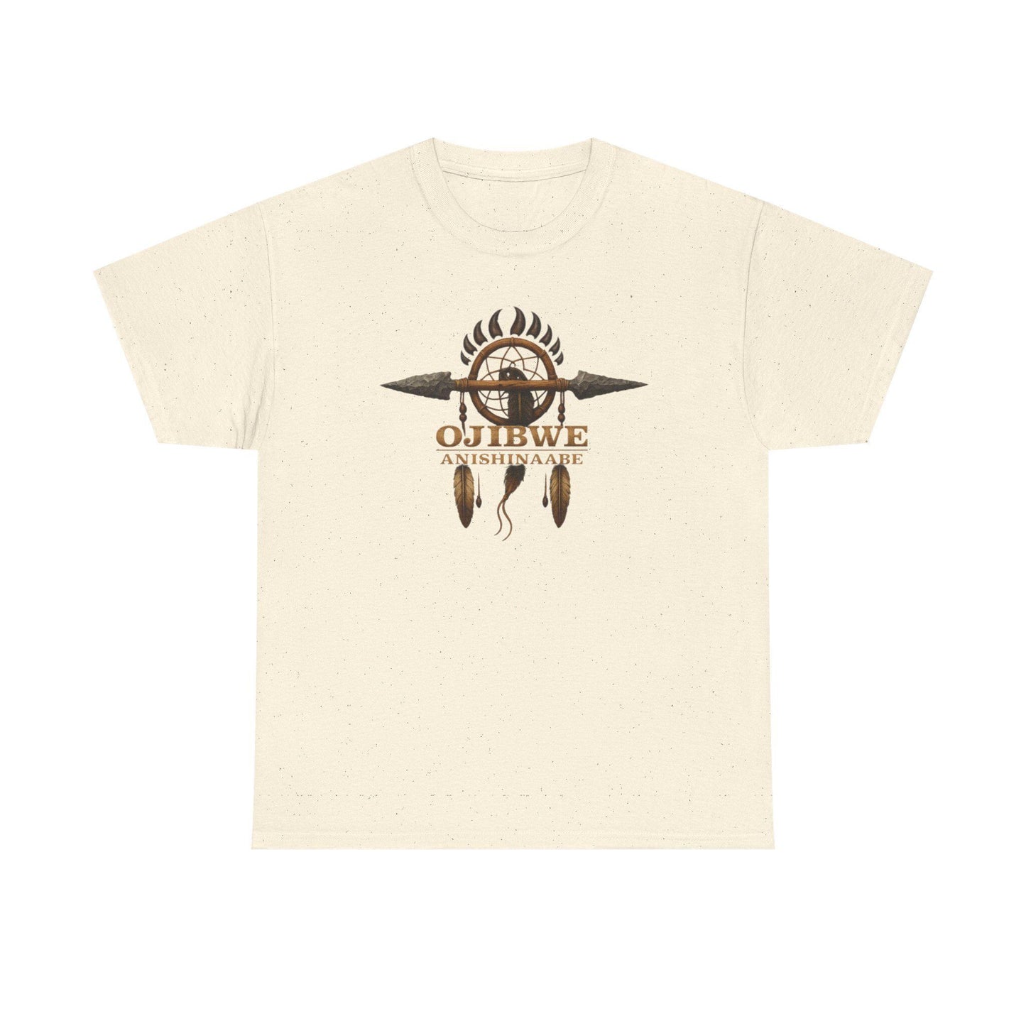 Ojibwe Anishinaabe Heritage Shirt | Indigenous Ancestry Tee | Native Culture Pride T-Shirt with Bear Paw & Feather Design Gift