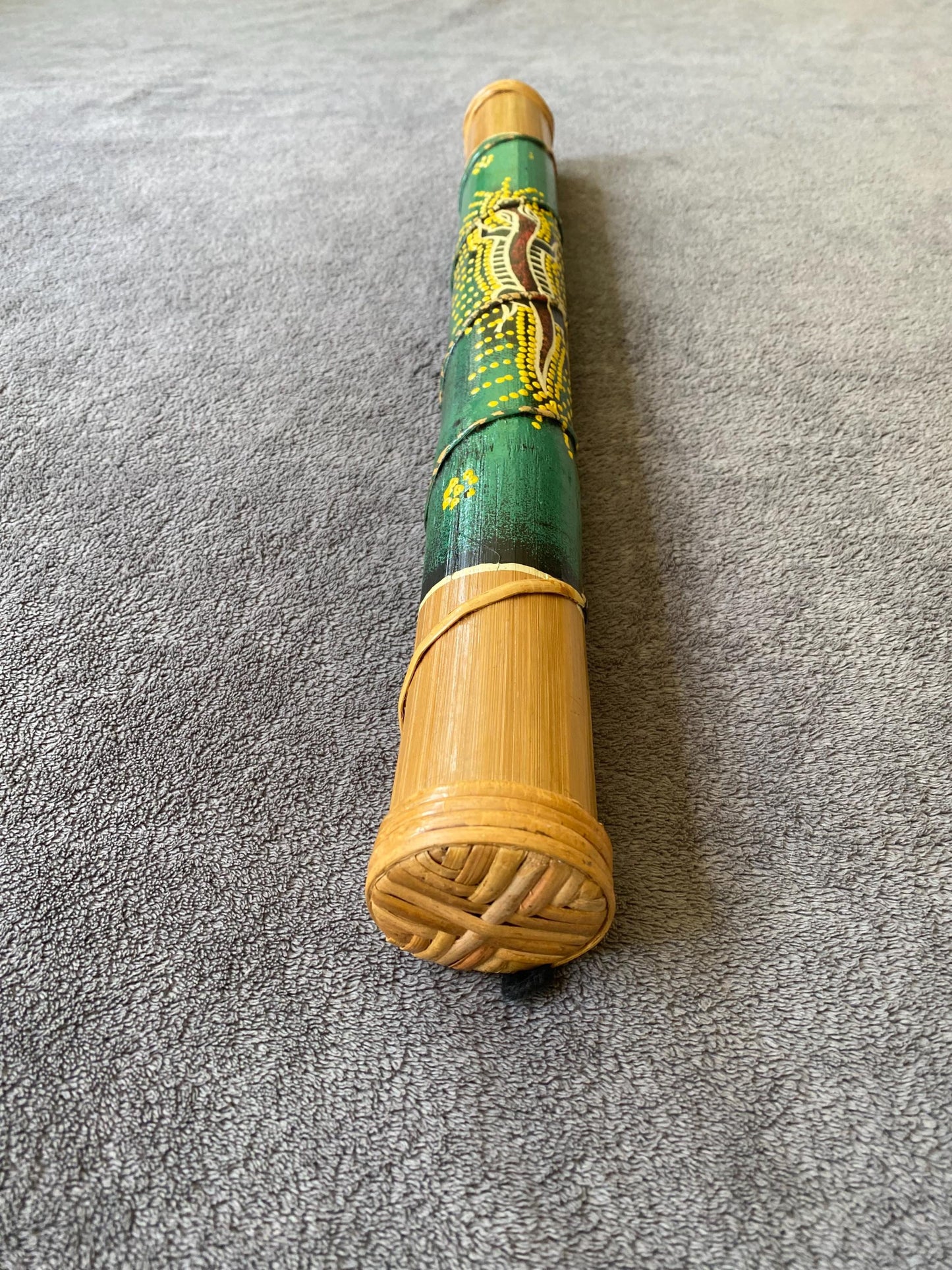 Vintage Beautiful Heavy Large Handmade Bamboo Rain Stick, Indigenous Art, Shaker Rattle Percussion