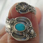 Bohemian Ethnic Style Creative Faux Turquoise Opening Adjustable Ring Women Retro Party Personality Jewelry Accessories