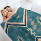 NATIVE AMERICAN 130 YEAR OLD BLANKET - 2021 COLORIZED - BURNT TURQUIOSE Throw Blanket for Winter Anime Designers Kid'S Blankets