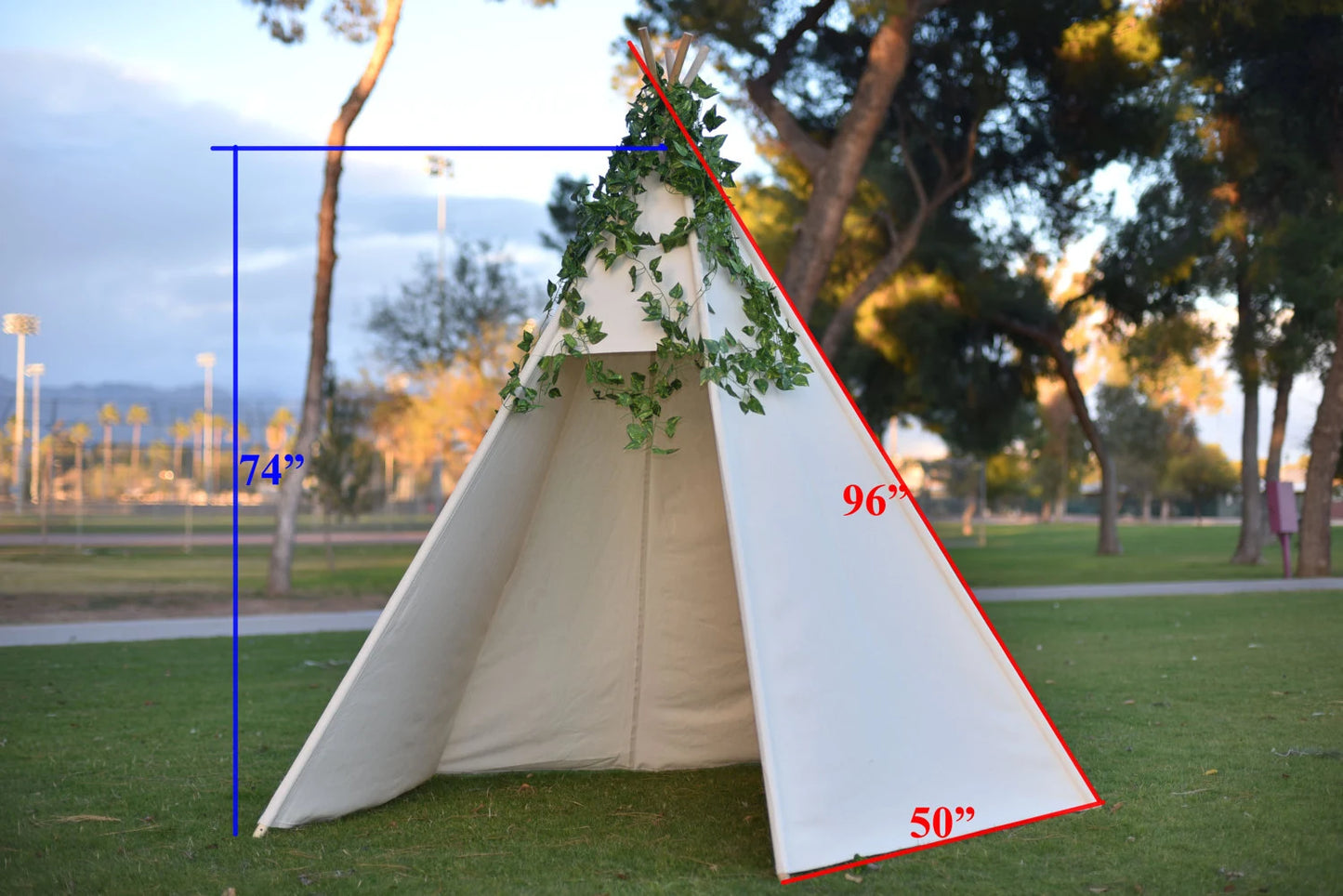 8' Front Open Saguaro Canvas Teepee, Kids/Adult Teepee, Kids Play Tent, Childrens Play House, Tipi,Kids Room Decor