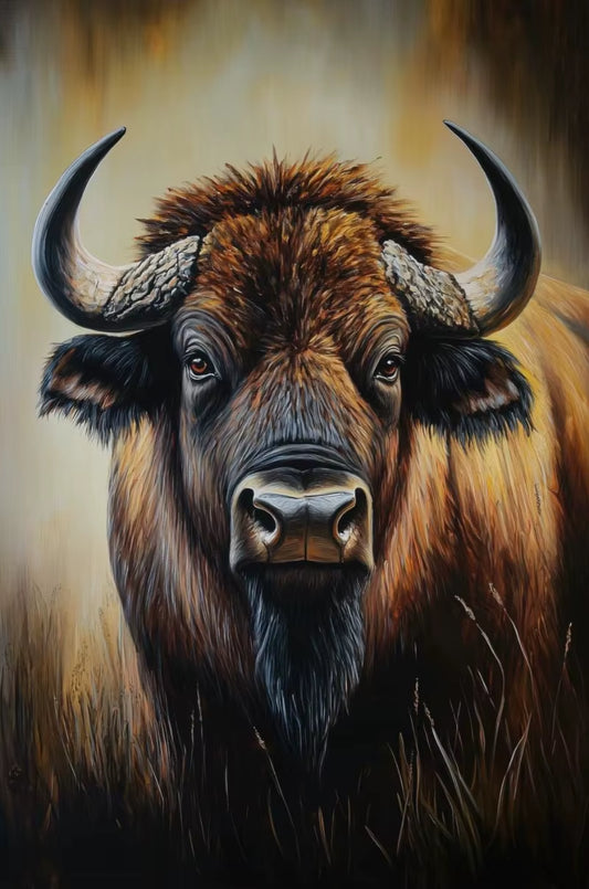 Native American Bison Rustic Buffalo Wildlife Animal Art Poster Canvas Painting Wall Prints Picture for Living Room Home Decor
