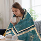 NATIVE AMERICAN 130 YEAR OLD BLANKET - 2021 COLORIZED - BURNT TURQUIOSE Throw Blanket for Winter Anime Designers Kid'S Blankets