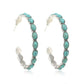 Western Jewelry Bohemian Vintage Simulated Turquoise C-Shaped Large Circle Earrings for Women Girls