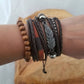 Native American Feather Bracelets, Multilayer Feather Bracelet Set, Adjustable Feather Bracelets for Men Women