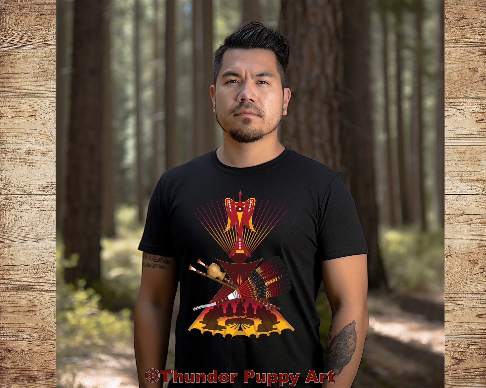 Native American Shirt, Peyote Lodge, Water Bird, Portion Donated, Shamanic Art, Peyote Fan, MMIW, Orange Shirt Day, Unisex Short Sleeve Tee