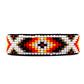 White Beaded Leather Cuff Bracelet: Native Made Jewelry Handcrafted by Indigenous Mayan Artisans