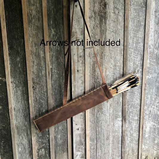 Brown Large Traditional Leather Archery Quiver