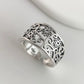 925 Sterling Silver Rings for Women Couple Minimalist Handmade Simple Hollow Flower Ring Fine Jewelry Gift Prevent Allergy
