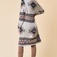 Boho Aztec Tribal Cowichan Southwestern Knit Long Cardigan Sweater Duster Coat Top Western Fall Winter Women'S Outerwear