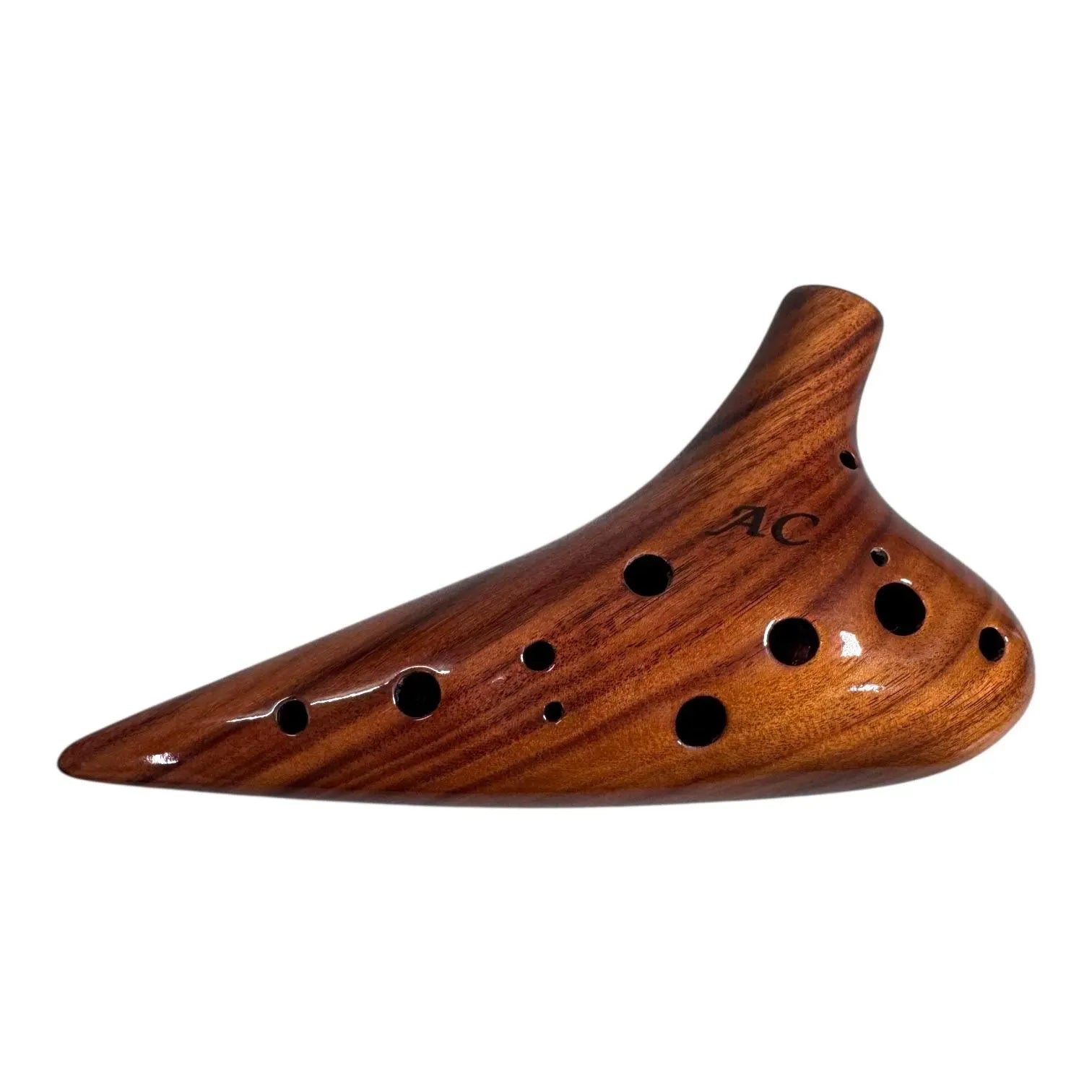 Vtg 12 Hole Wooden Ocarina Alto C Acacia Wood Tenor C Ocarina Music Instrument