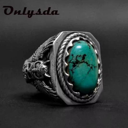 Vintage Stone Animal Ring Gothic 316L Stainless Steel Biker Motorcycle Band Jewellery Anel Boyfriend Gift Dropshipping
