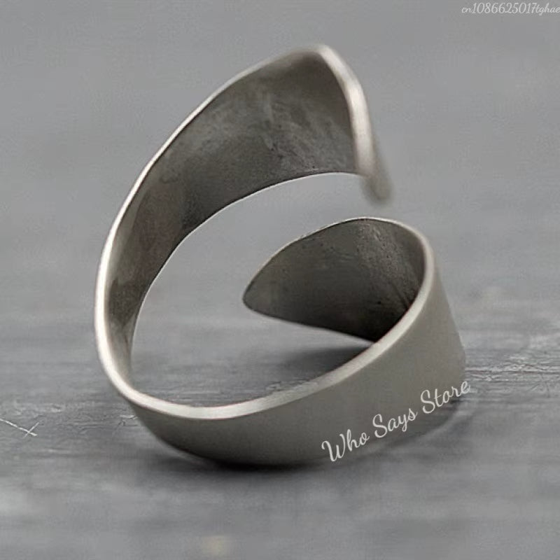Vintage Rings for Women Men Forest Mountain Nature Landscape Carved Open Adjustable Finger Ring Aesthetics Jewelry Gifts
