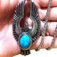 Turquoise Eagle Necklace, Eagle Pendant Necklace, Thunderbird Necklace, Stainless Steel Necklace, Birthday Gift, Turquoise Jewelry