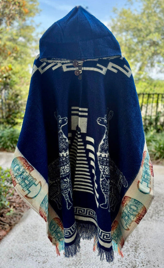 Alpaca Ponchos, Handmade in Ecuador, Andean Clothing, Exclusive Design, Ideal for Gifts, Free Shipping, Native Animal, Ancestral Geometry