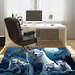 White Wolf Family Rug for Modern Office Space - Nature-Inspired Design, Comfortable Floor Coverings for Work Areas
