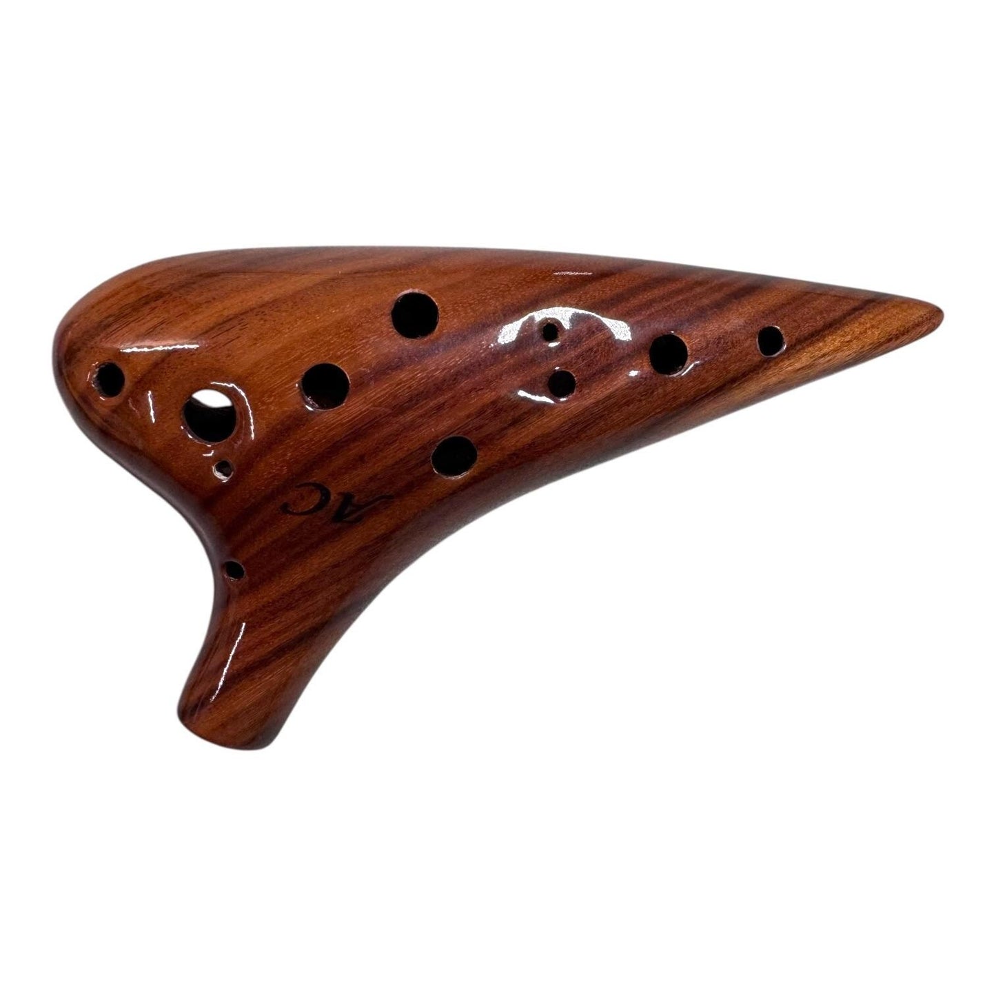 Vtg 12 Hole Wooden Ocarina Alto C Acacia Wood Tenor C Ocarina Music Instrument