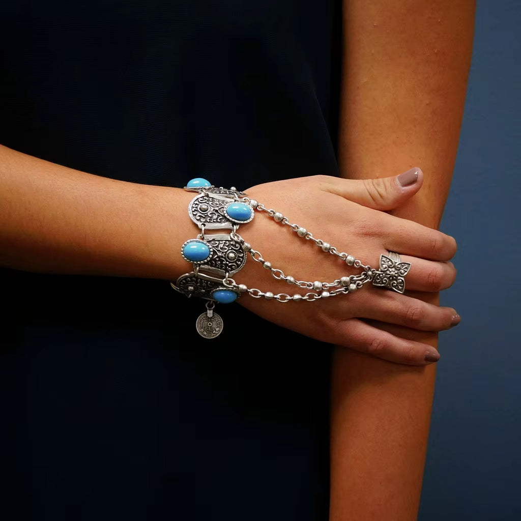 Bohemian Tribal Ethnic Bracelet Indian Vintage Turquoise Gypsy Boho Bangle Festival Travel Women Men Turkish African Jewelry