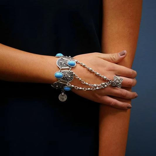 Bohemian Tribal Ethnic Bracelet Indian Vintage Turquoise Gypsy Boho Bangle Festival Travel Women Men Turkish African Jewelry
