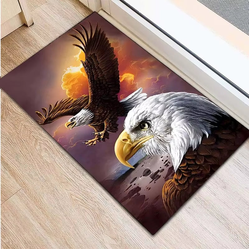 Majestic Eagle Sunset Rug for Elegant Homes | Wildlife Art Area Rugs | Luxury Living Room Decor Skid Resistant Carpet