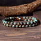 Natural African Turquoise Bracelet - Green Turquoise Stone Braided Bracelet - Green Gemstone Healing Bracelet Gift to Him, Gift to Her