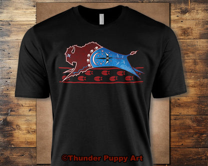 Native American Shirt,Ghost Dance Buffalo,Magpie, Dragonflies, Bison, Pow Wow, Portion Donated. MMIW, Native Hope, Lakota, Unisex T-Shirt