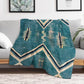 NATIVE AMERICAN 130 YEAR OLD BLANKET - 2021 COLORIZED - BURNT TURQUIOSE Throw Blanket for Winter Anime Designers Kid'S Blankets