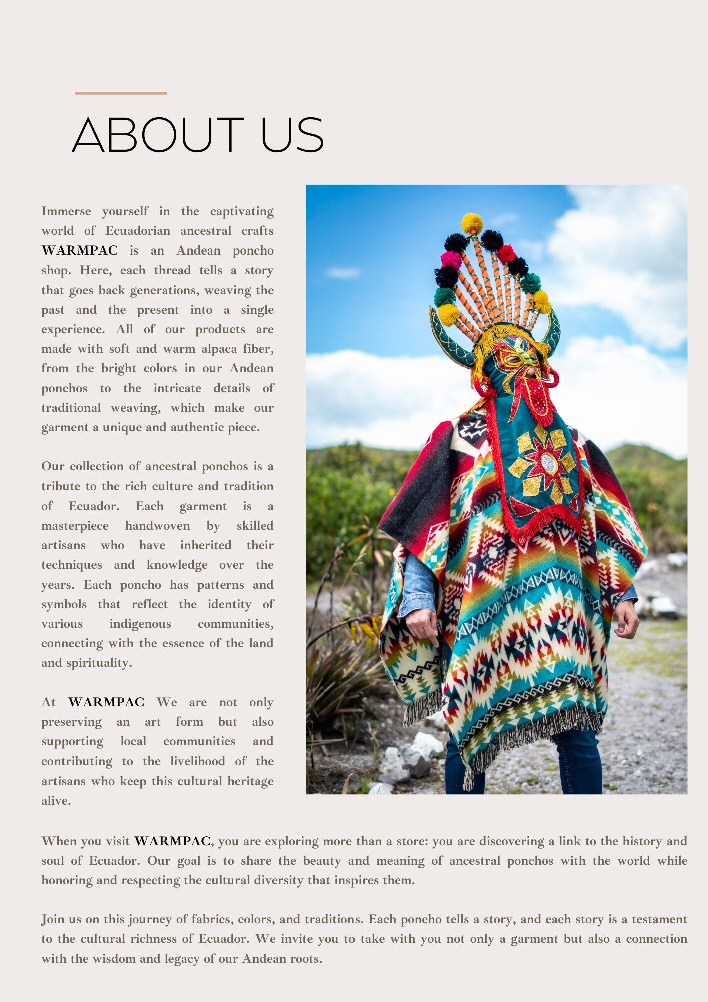Alpaca Ponchos, Handmade in Ecuador, Andean Clothing, Exclusive Design, Ideal for Gifts, Free Shipping, Native Animal, Ancestral Geometry