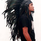 Black Feather Indian Headdress Replica Medium Lenght