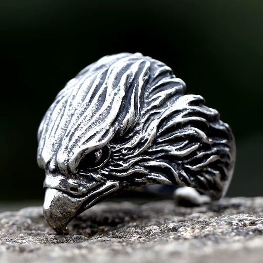 New Arrival Design Stainless Steel Head of Eagle Trend Men'S Animal Ring Fashion High Quality Jewelry Dropshipping