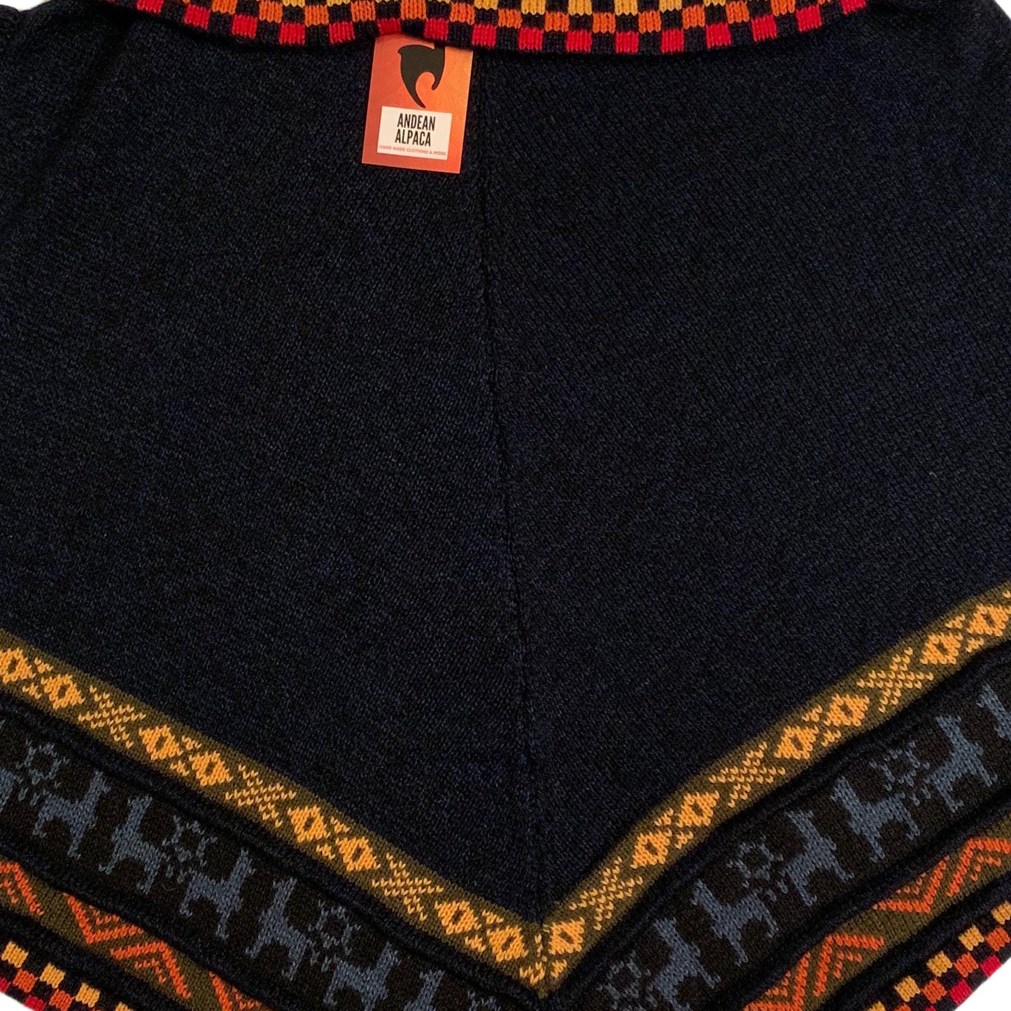 ANDEAN ALPACA HANDMADE Women Black Cape Coat Poncho Size S M