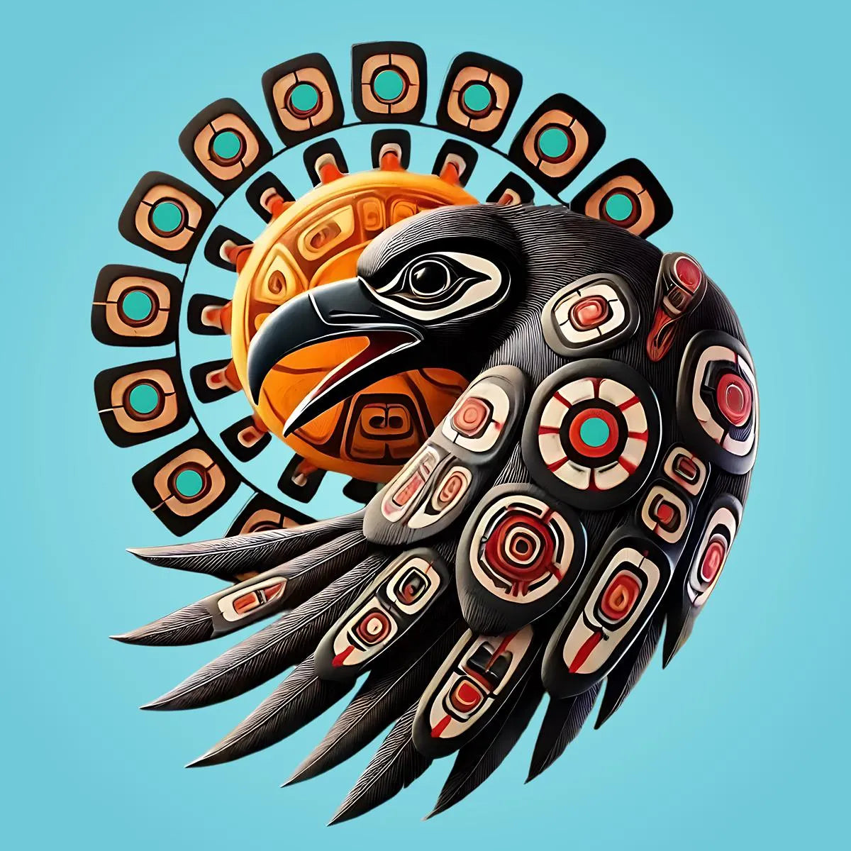 Raven Steals the Sun T-Shirt First Nations PNW Gift Haida Tlingit Salish Pacific Northwest Tribal Unisex Comfort Colors 1717 T-Shirt Crew