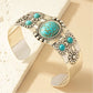 Vintage Bohemian Style Artificial Inlaid Turquoise Cuff Bangle for Women Men Personality Creative Design Bangles Jewelry Gift