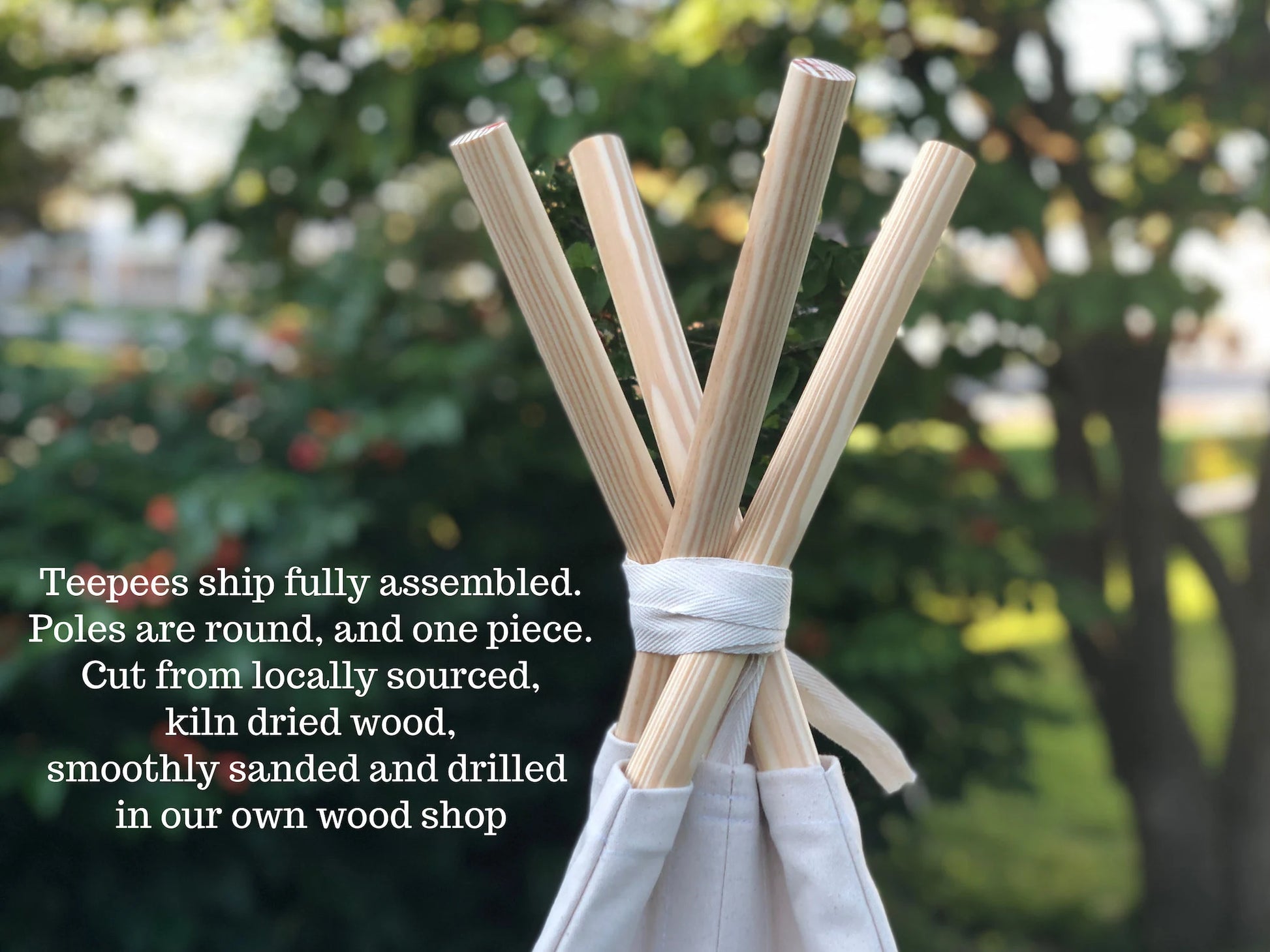 Organic Kids Teepee, Unique Roll up Door, Two Sizes