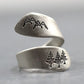 Vintage Rings for Women Men Forest Mountain Nature Landscape Carved Open Adjustable Finger Ring Aesthetics Jewelry Gifts